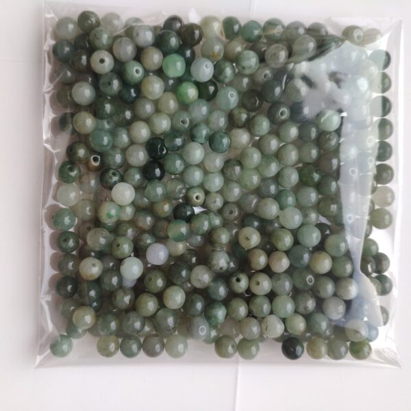 50 pcs 6 - 13 mm natural round jadeite bead oily green Burmese jade bead - Image 10