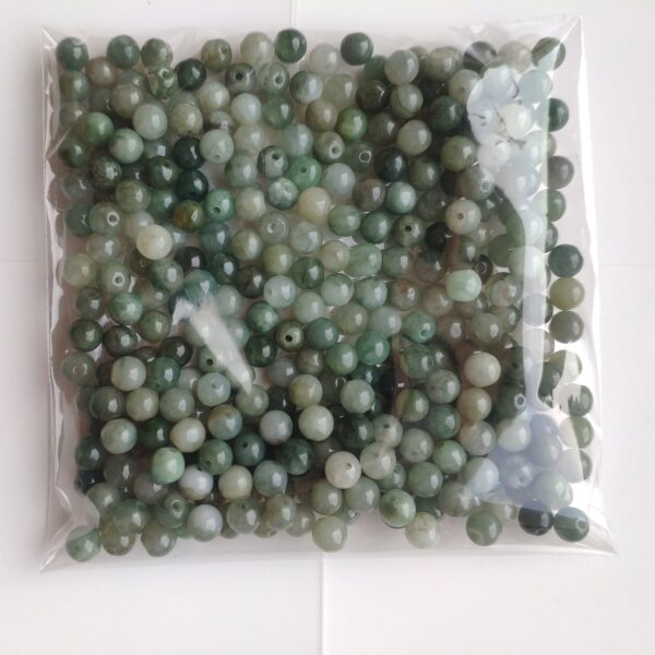 50 pcs 6 - 13 mm natural round jadeite bead oily green Burmese jade bead - Image 9