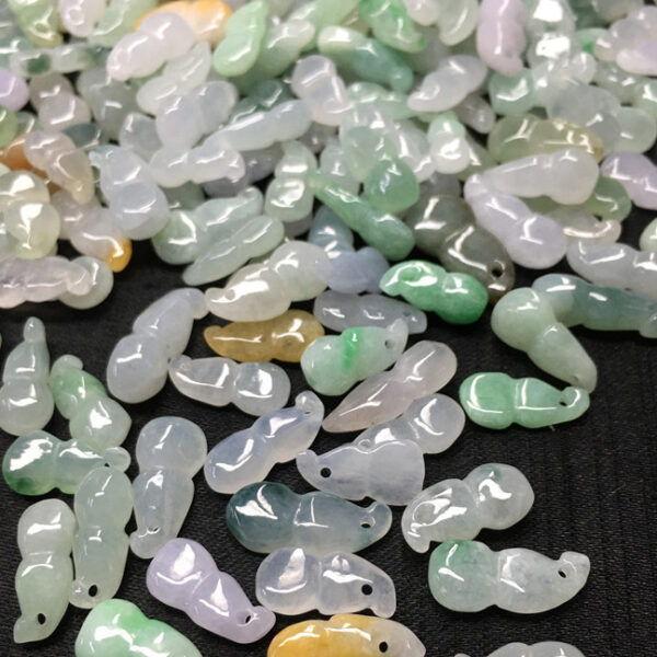 natural jadeite gourd bead high quality Burmese jade pendant - Image 8