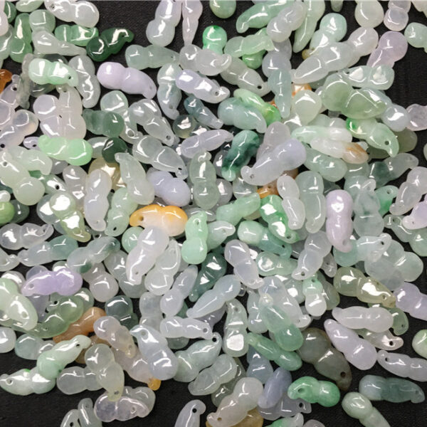 natural jadeite gourd bead high quality Burmese jade pendant - Image 7
