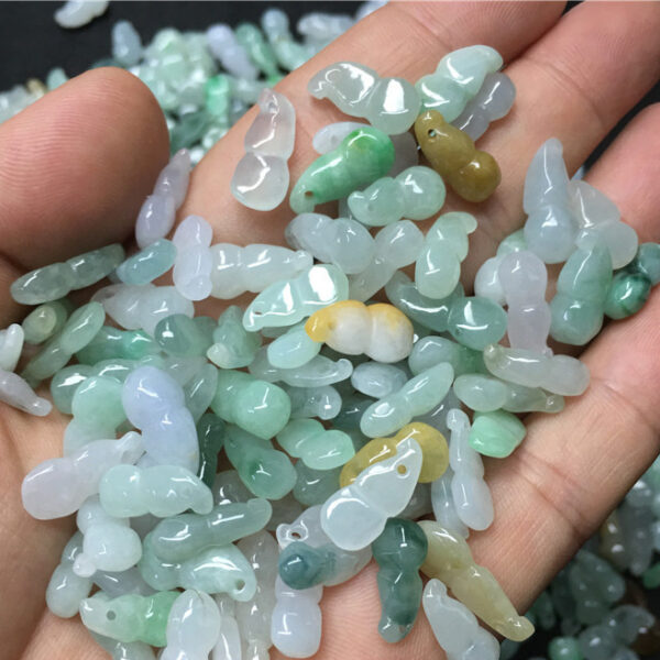 natural jadeite gourd bead high quality Burmese jade pendant - Image 6