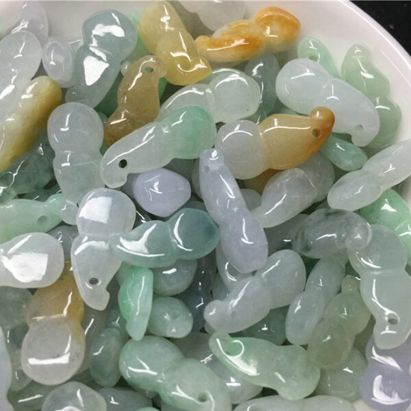 natural jadeite gourd bead high quality Burmese jade pendant - Image 5