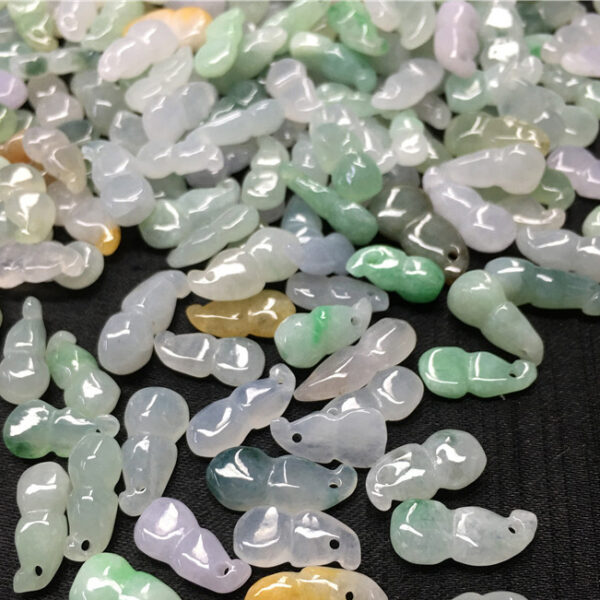 natural jadeite gourd bead high quality Burmese jade pendant - Image 4