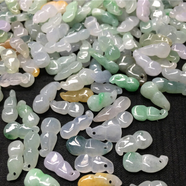 natural jadeite gourd bead high quality Burmese jade pendant - Image 3