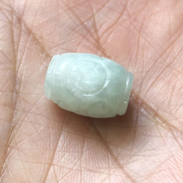 5 pcs / 10 pcs 15 mm high quality natural Burmese jadeite carving flower rice shape bead - Image 4