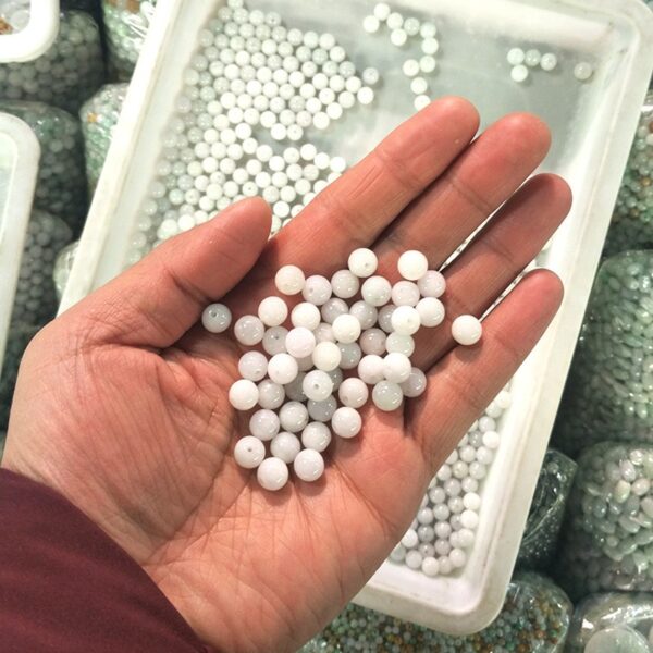 20 pcs / 50 pcs 6 - 10 mm high quality natural Burmese jadeite round shape bead - Image 4