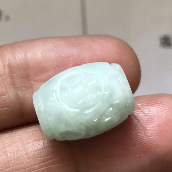 5 pcs / 10 pcs 15 mm high quality natural Burmese jadeite carving flower rice shape bead - Image 5