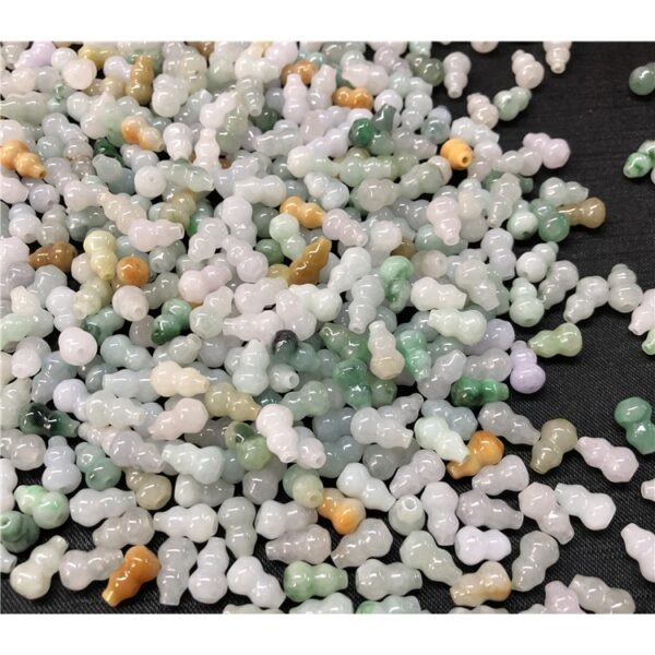 20 pcs / 50 pcs 9mm high quality natural Burmese jadeite gourd shape bead - Image 2