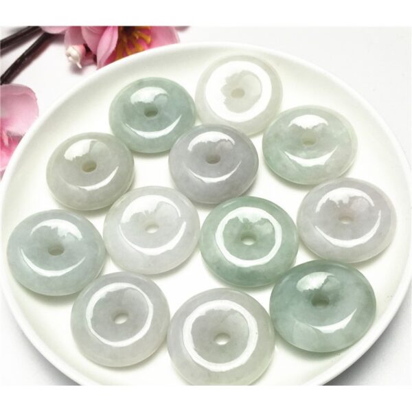 5 pcs / 10 pcs 20 - 25mm high quality natural Burmese jadeite ring shape bead - Image 2