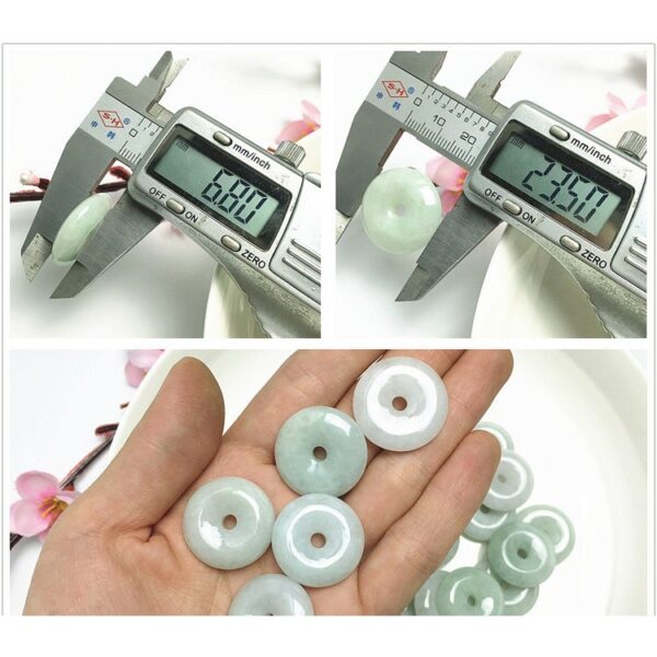 5 pcs / 10 pcs 20 - 25mm high quality natural Burmese jadeite ring shape bead - Image 3