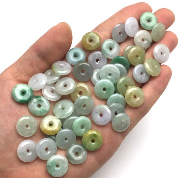 20 pcs / 50 pcs 13 mm high quality natural Burmese jadeite ring shape bead - Image 3