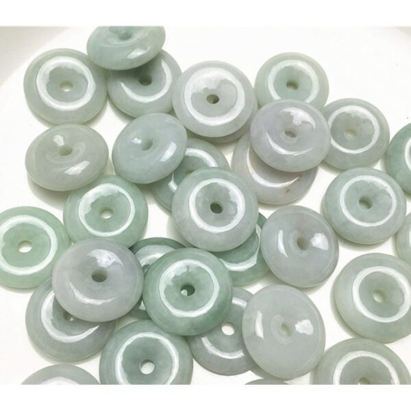 5 pcs / 10 pcs 20 - 25mm high quality natural Burmese jadeite ring shape bead - Image 4
