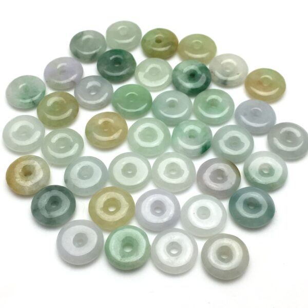20 pcs / 50 pcs 13 mm high quality natural Burmese jadeite ring shape bead - Image 4