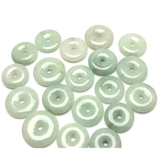 5 pcs / 10 pcs 20 - 25mm high quality natural Burmese jadeite ring shape bead - Image 5