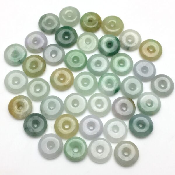 20 pcs / 50 pcs 13 mm high quality natural Burmese jadeite ring shape bead - Image 5