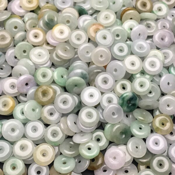 20 pcs / 50 pcs 13 mm high quality natural Burmese jadeite ring shape bead - Image 6