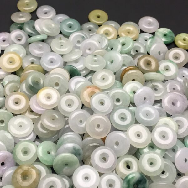 20 pcs / 50 pcs 13 mm high quality natural Burmese jadeite ring shape bead - Image 7