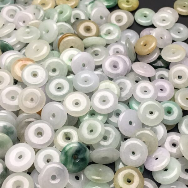 20 pcs / 50 pcs 13 mm high quality natural Burmese jadeite ring shape bead - Image 8