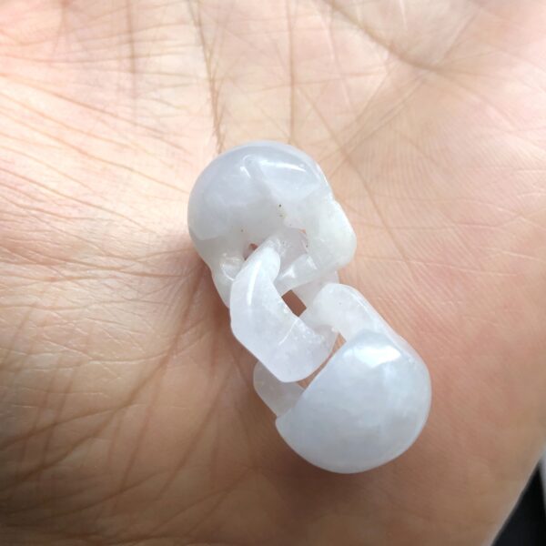 2 pcs / 5 psc 20 mm high quality natural Burmese jadeite double locks shape bead - Image 2