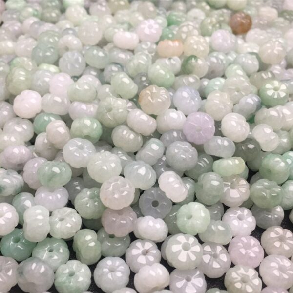 20 pcs / 50 pcs 9 mm high quality natural Burmese jadeite pumpkin shape bead - Image 4
