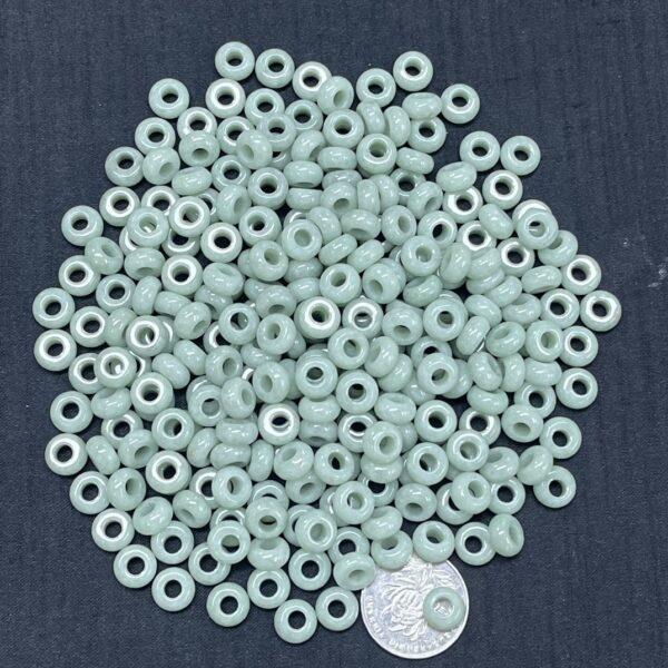 50 pcs / 100 pcs 8 - 10 mm high quality natural green Burmese jadeite donut shape bead - Image 9