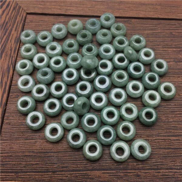 50 pcs / 100 pcs 8 - 10 mm high quality natural green Burmese jadeite donut shape bead - Image 8