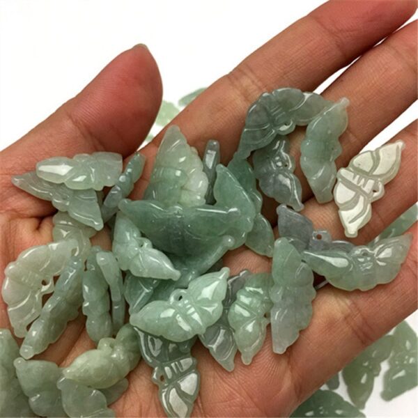 10 pcs / 20 pcs 30 mm high quality natural Burmese jadeite butterfly shape bead jade bead - Image 2