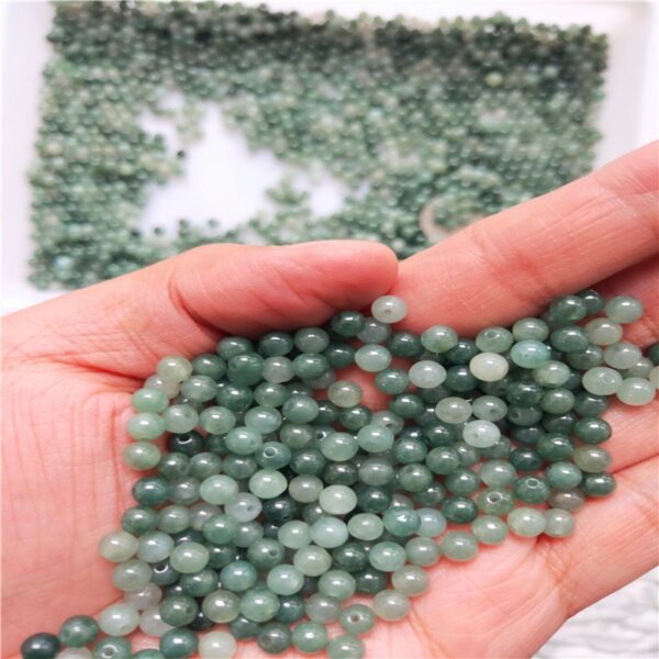 50 pcs / 100 pcs 5 mm high quality natural Burmese jadeite round shape bead - Image 2