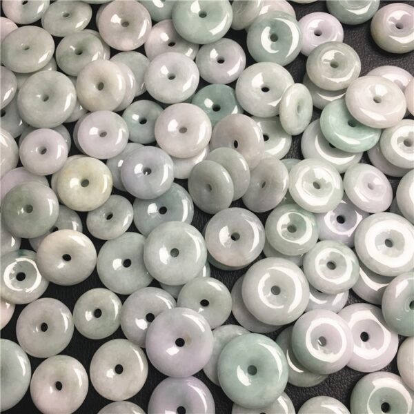 24 - 30 mm high quality natural Burmese jadeite donut shape bead - Image 2