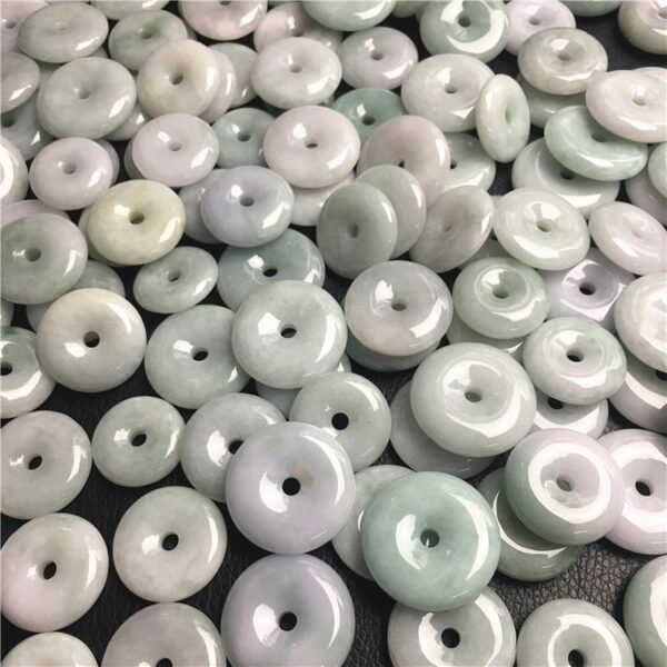 24 - 30 mm high quality natural Burmese jadeite donut shape bead - Image 5