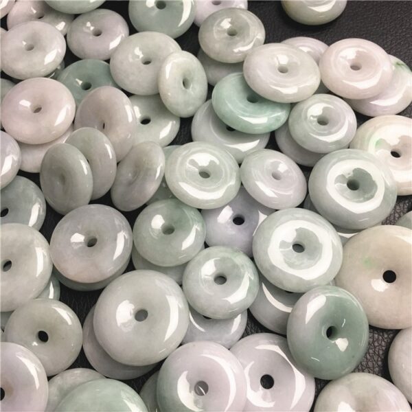 24 - 30 mm high quality natural Burmese jadeite donut shape bead - Image 4