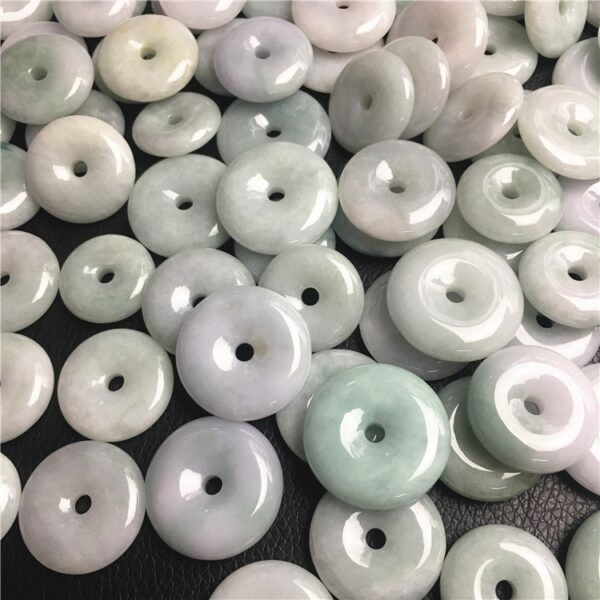24 - 30 mm high quality natural Burmese jadeite donut shape bead - Image 3