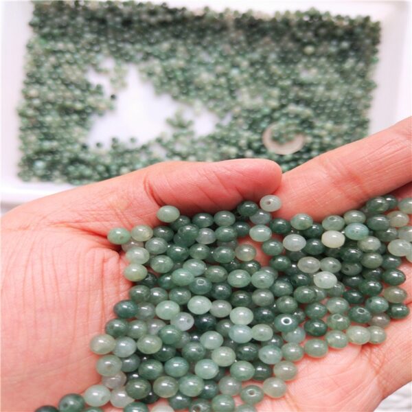 50 pcs / 100 pcs 5 mm high quality natural Burmese jadeite round shape bead - Image 6