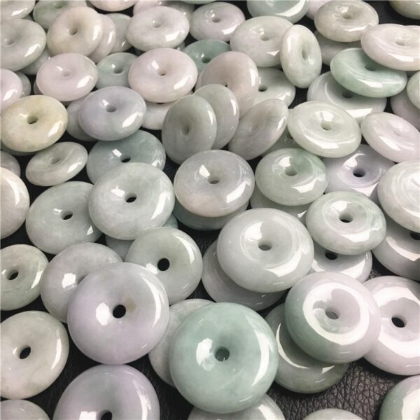 24 - 30 mm high quality natural Burmese jadeite donut shape bead - Image 6
