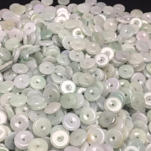 20 pcs / 50 pcs 13 mm natural Burmese jadeite ring shape bead - Image 3