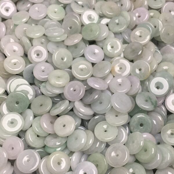 20 pcs / 50 pcs 13 mm natural Burmese jadeite ring shape bead - Image 4
