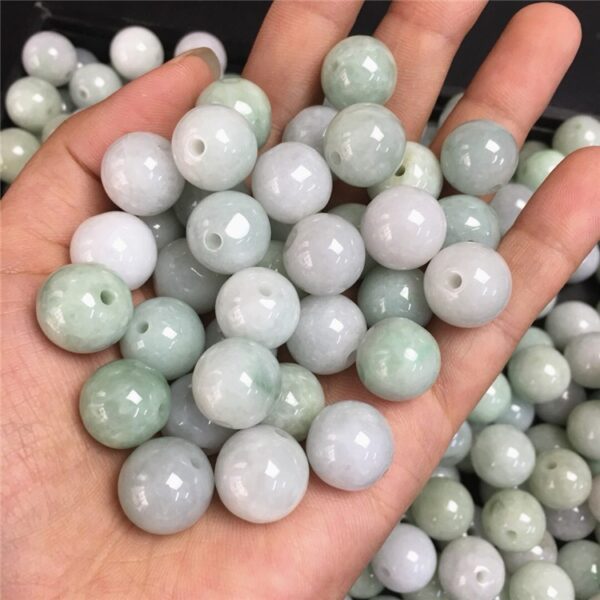 20 pcs / 50 pcs  13 mm natural Burmese jadeite round shape bead - Image 9