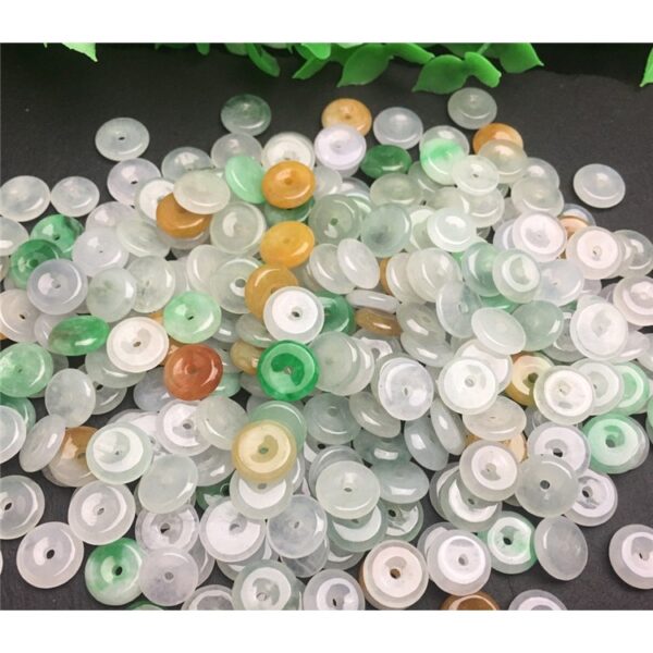 10 pcs / 20 pcs 9 mm High quality natural colorful Burmese jadeite ring shape bead - Image 2