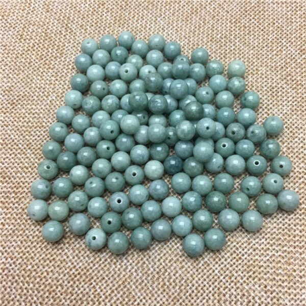 20 - 50 pcs 7.5 - 13 mm High quality natural oily green Burmese jadeite round shape bead - Image 2