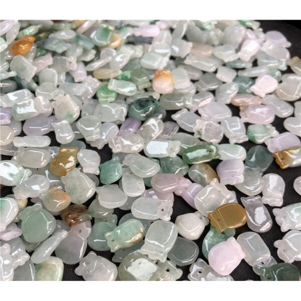 20 pcs / 50 pcs 12 mm high quality natural colorful Burmese jadeite small wallet shape bead - Image 3