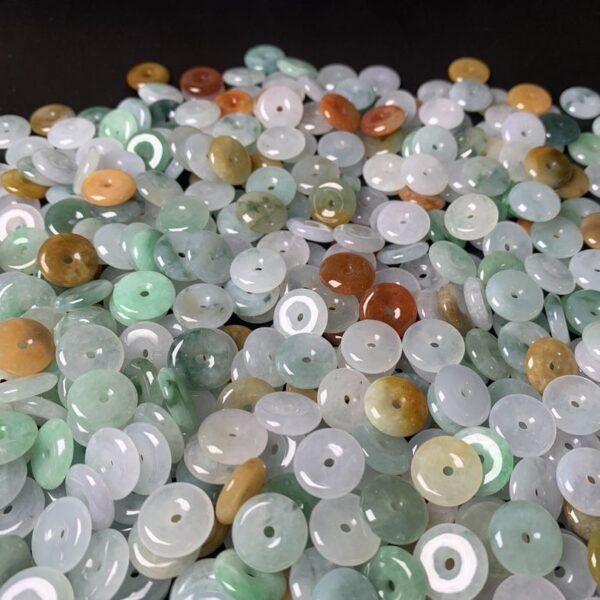 20 pcs / 50 pcs 13 mm High quality natural colorful Burmese jadeite ring shape bead - Image 2