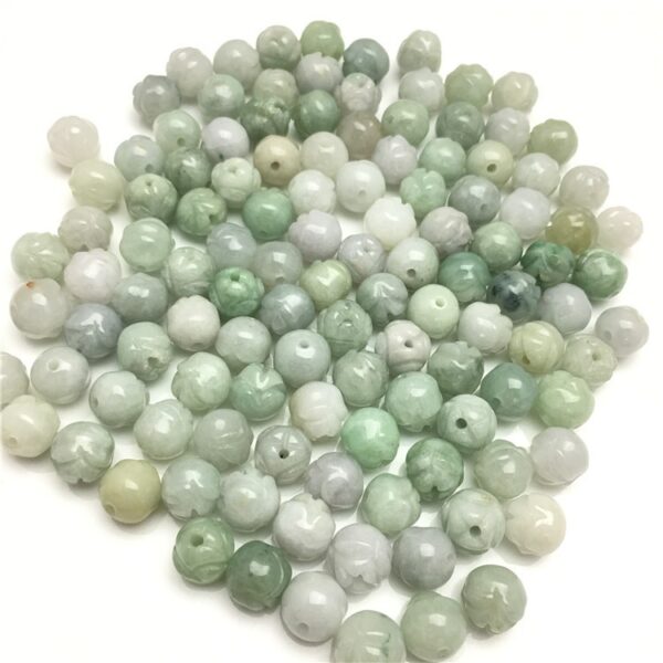 20 pcs / 50 pcs 10 - 13 mm High quality natural Burmese jadeite rose flower shape bead - Image 3