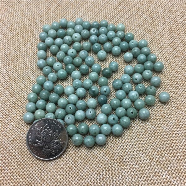 20 - 50 pcs 7.5 - 13 mm High quality natural oily green Burmese jadeite round shape bead - Image 3