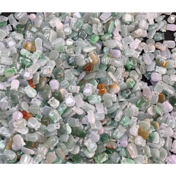 20 pcs / 50 pcs 12 mm high quality natural colorful Burmese jadeite small wallet shape bead - Image 4