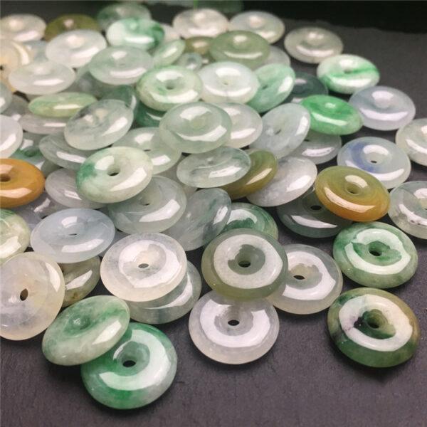 20 pcs / 50 pcs 13 mm High quality natural colorful Burmese jadeite ring shape bead - Image 4
