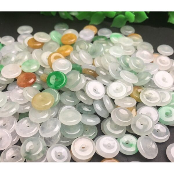 10 pcs / 20 pcs 9 mm High quality natural colorful Burmese jadeite ring shape bead - Image 4
