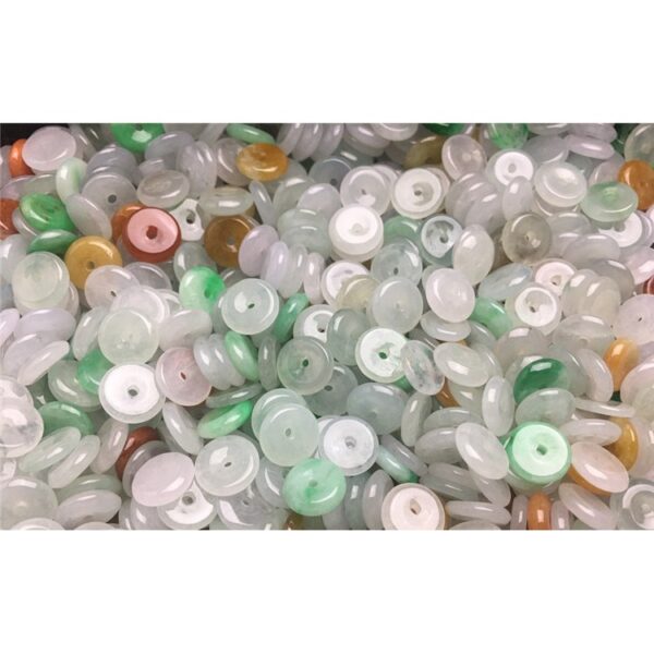 10 pcs / 20 pcs 9 mm High quality natural colorful Burmese jadeite ring shape bead - Image 5