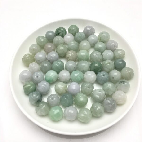 20 pcs / 50 pcs 10 - 13 mm High quality natural Burmese jadeite rose flower shape bead - Image 5