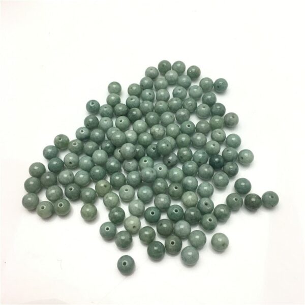 20 - 50 pcs 7.5 - 13 mm High quality natural oily green Burmese jadeite round shape bead - Image 5