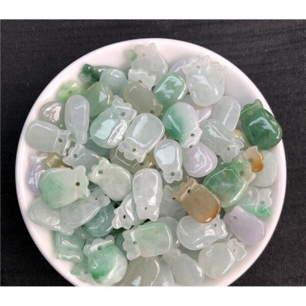 20 pcs / 50 pcs 12 mm high quality natural colorful Burmese jadeite small wallet shape bead - Image 5